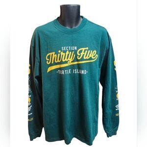 Green "Section Thirty Five - Turtle Island" Long Sleeve Tee